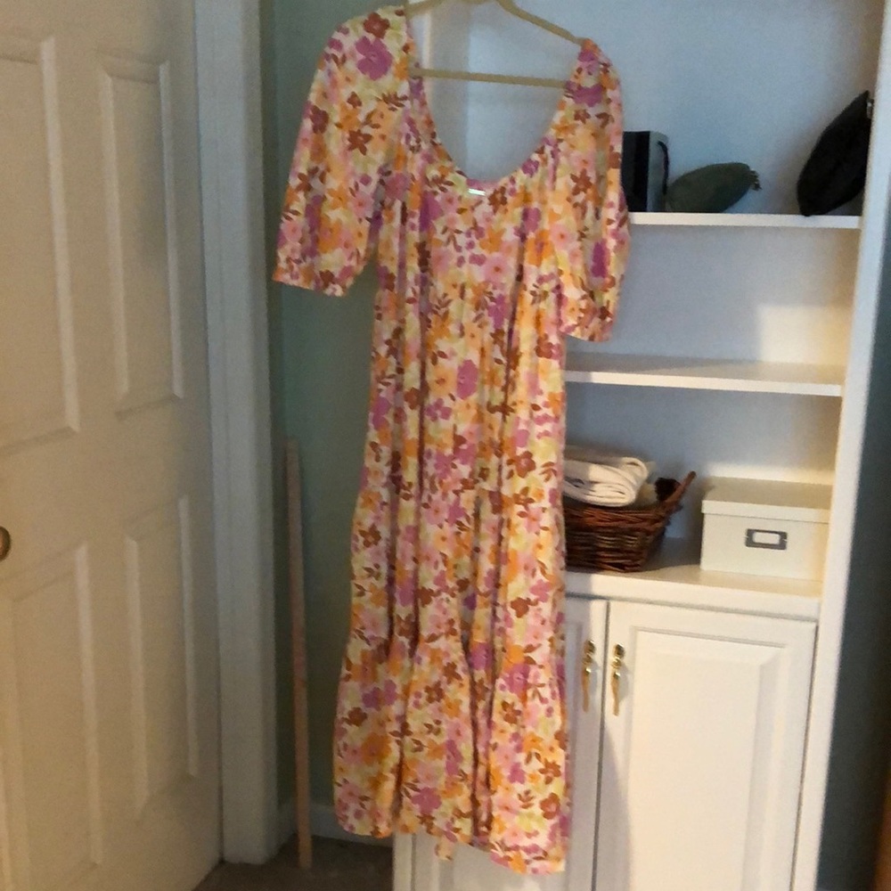 Billabong Orange Pink Maxi Sundress